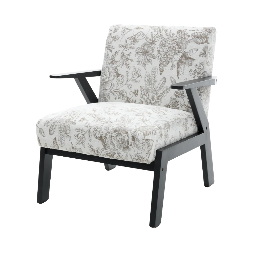 Mid-Century Modern Lounge Armchair - Seat Cushion (Beige + Grey) - Image 25