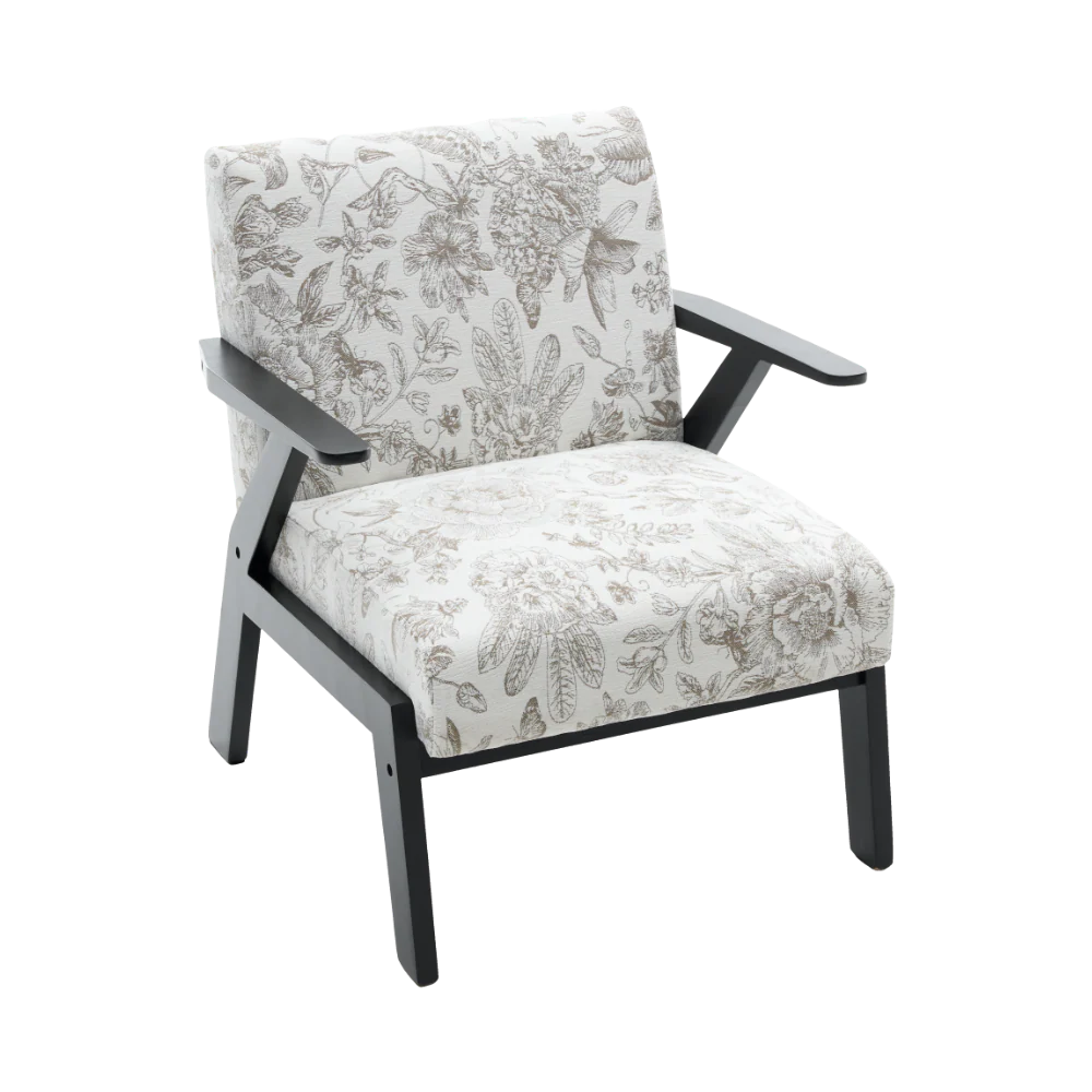 Mid-Century Modern Lounge Armchair - Seat Cushion (Beige + Grey) - Image 26