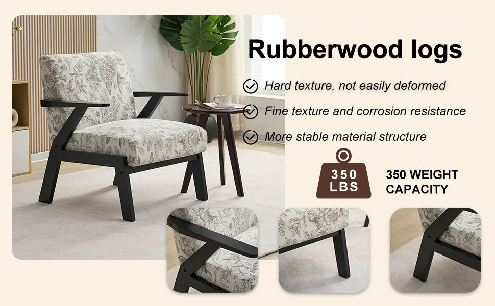 Mid-Century Modern Lounge Armchair - Seat Cushion (Beige + Grey) - Image 32