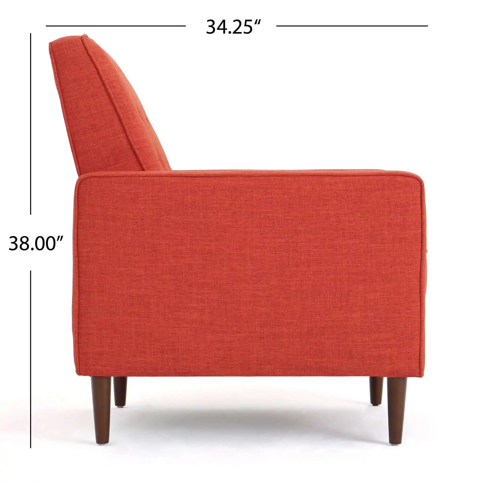 Mid-Century Modern Recliner With Button Tufted Waffle Stitch - Image 16