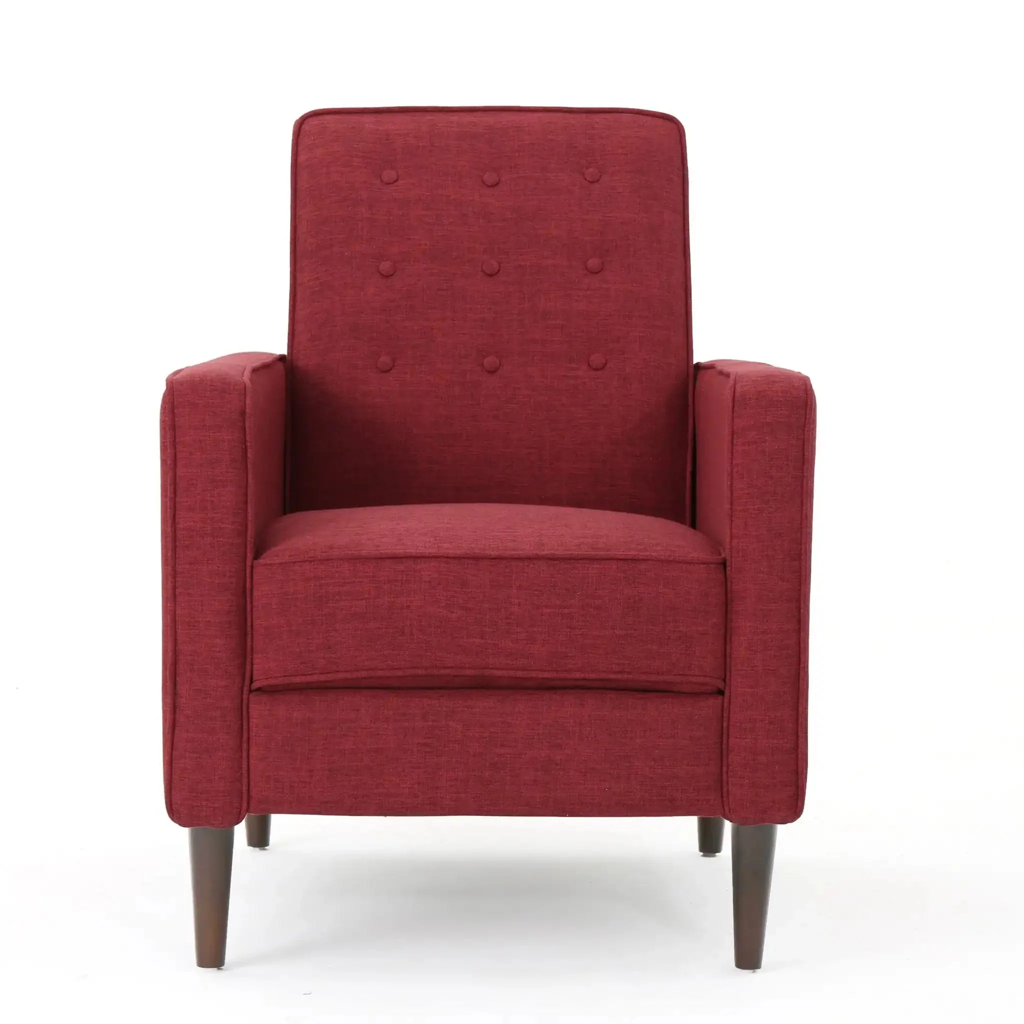 Mid-Century Modern Recliner With Button Tufted Waffle Stitch - Image 3