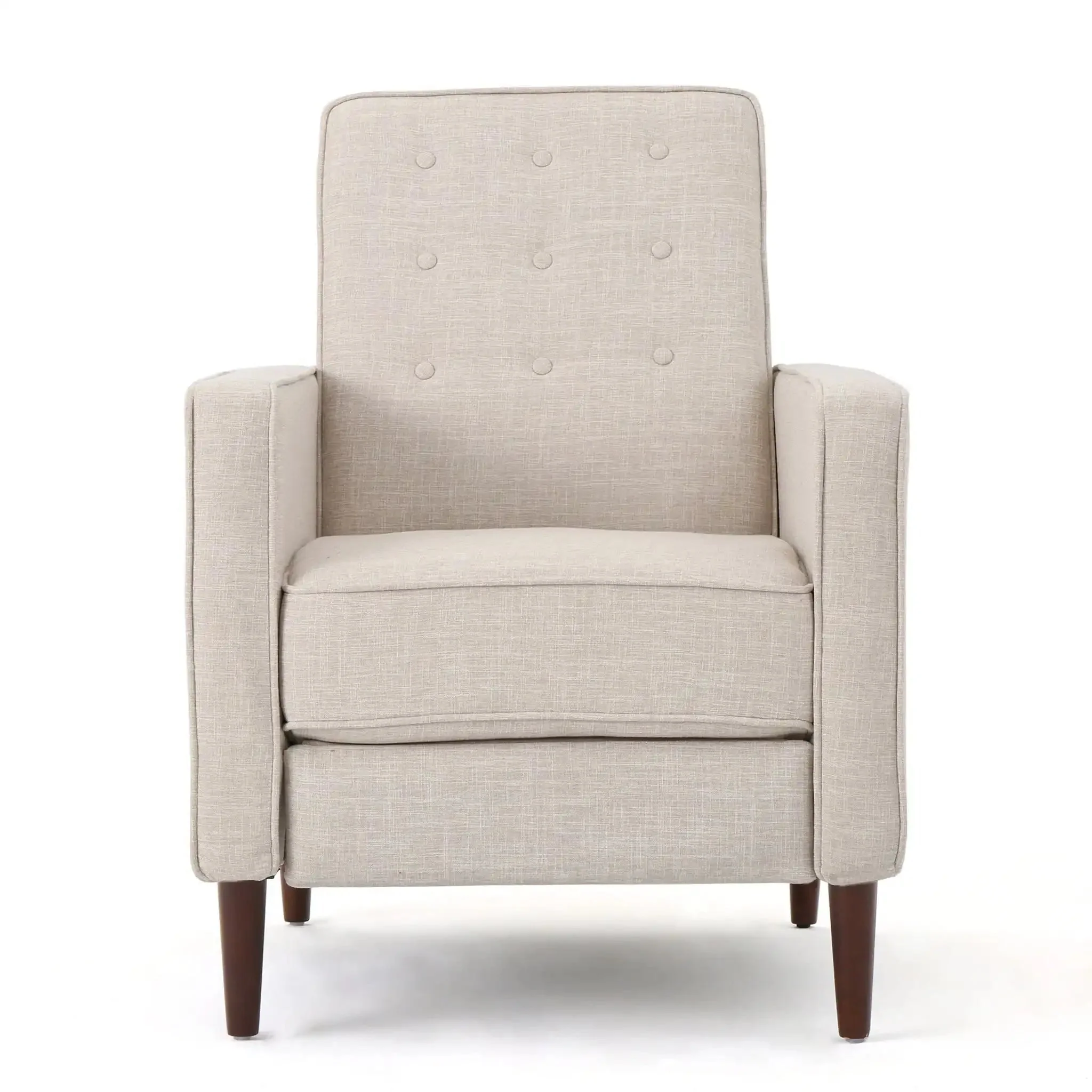 Mid-Century Modern Recliner With Button Tufted Waffle Stitch - Image 6