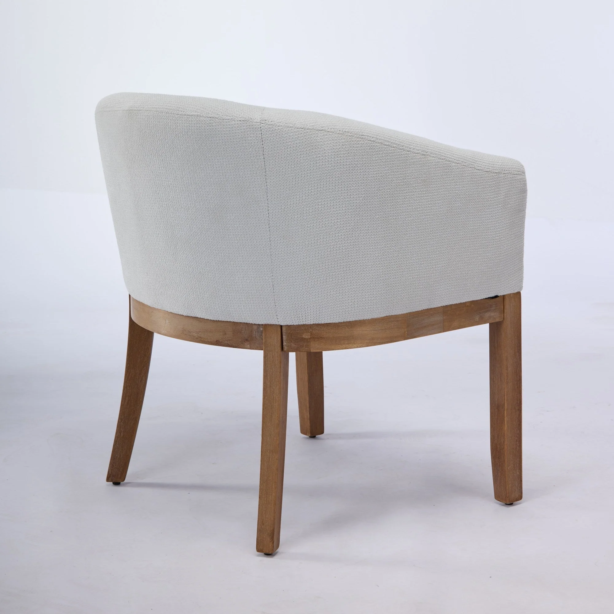 Mid Century Modern Upholstered Barrel Dining Chair with Arms - Image 6