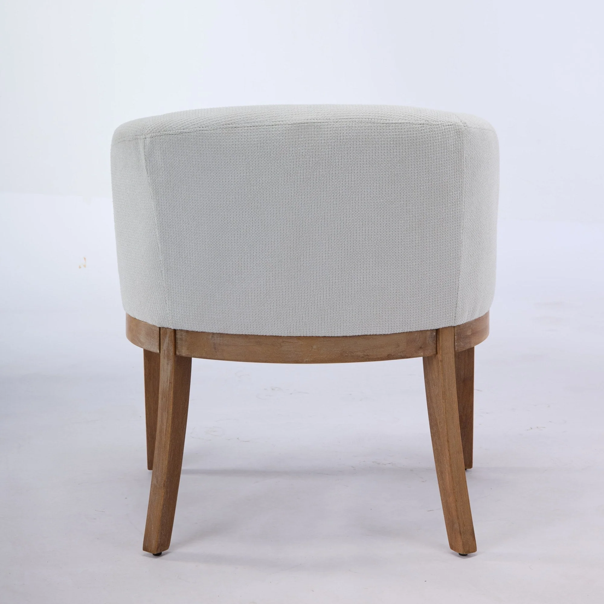Mid Century Modern Upholstered Barrel Dining Chair with Arms - Image 7