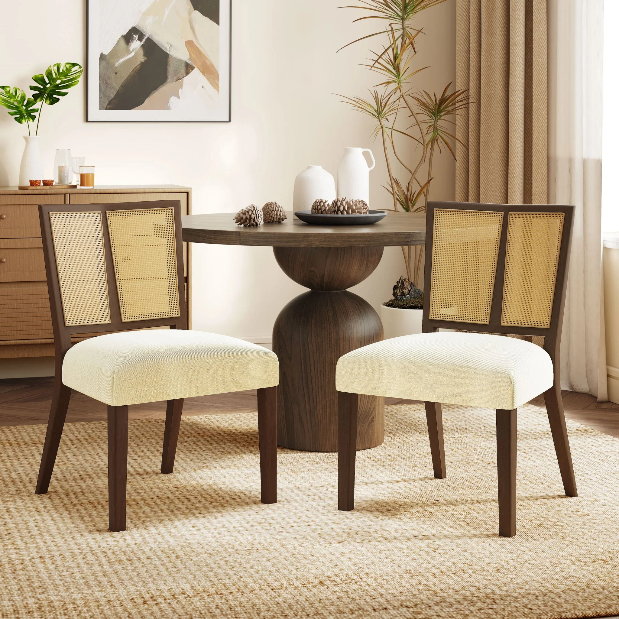 Mid Century Rattan Dining Chair Without Arms Set - Image 10