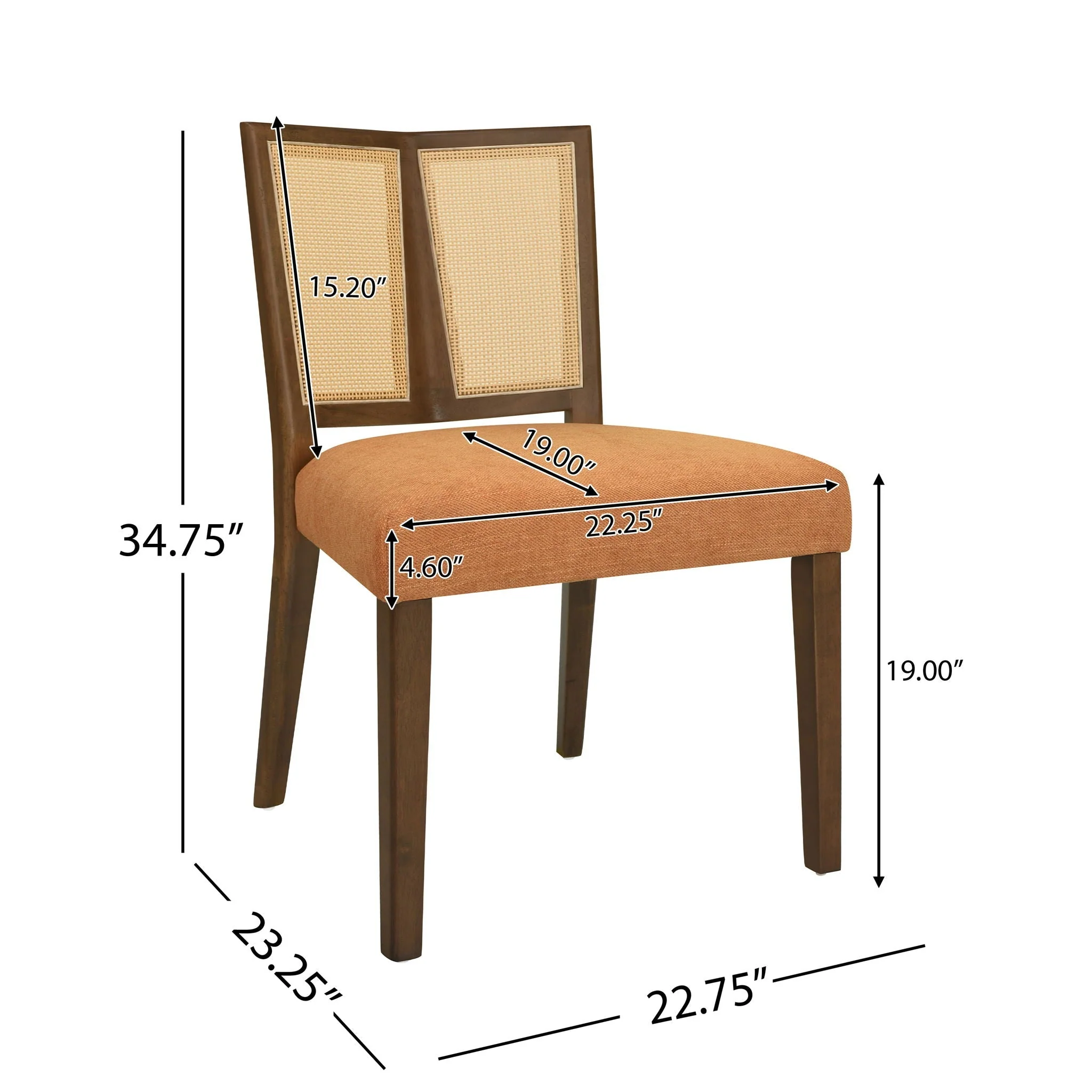 Mid Century Rattan Dining Chair Without Arms Set - Image 7
