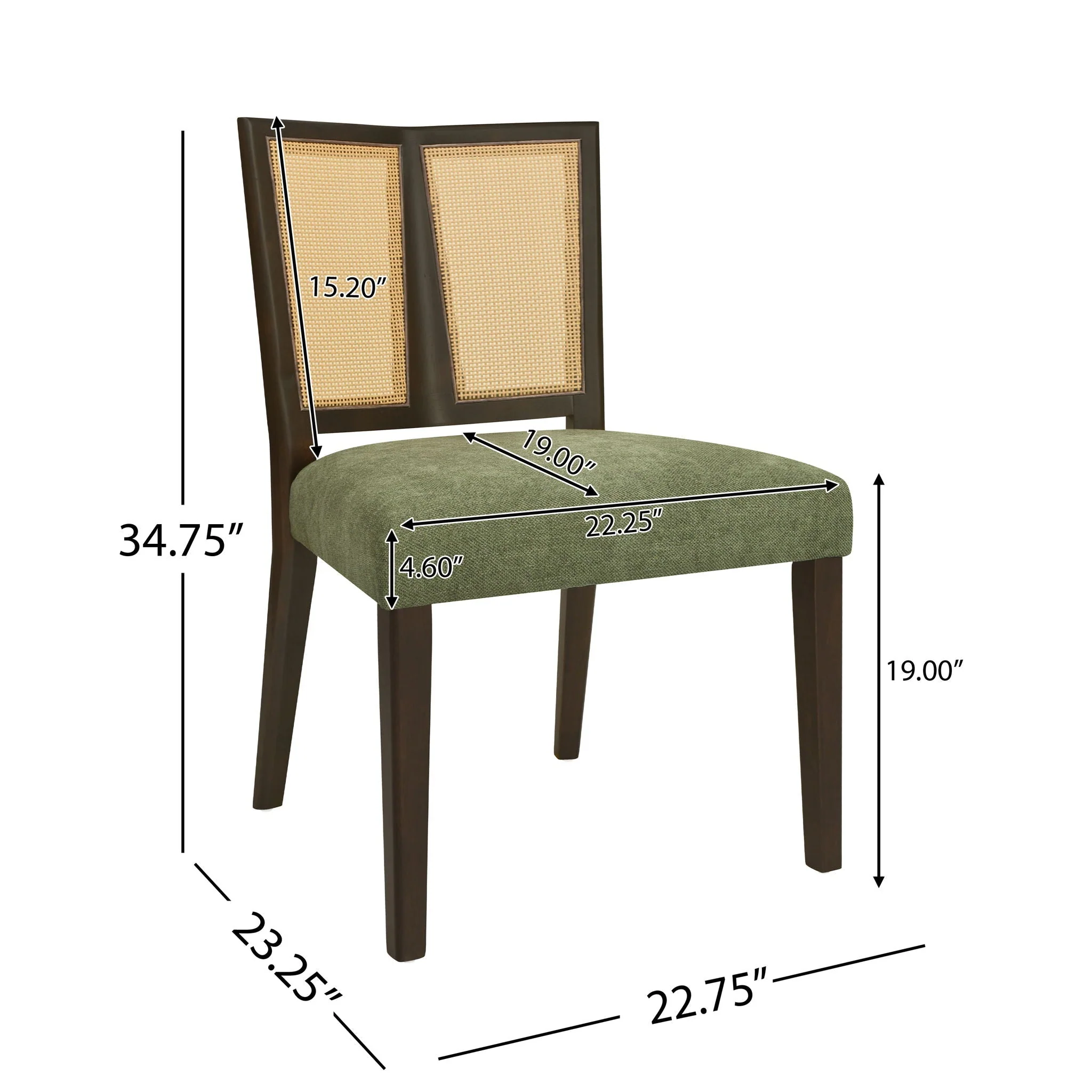 Mid Century Rattan Dining Chair Without Arms Set - Image 8
