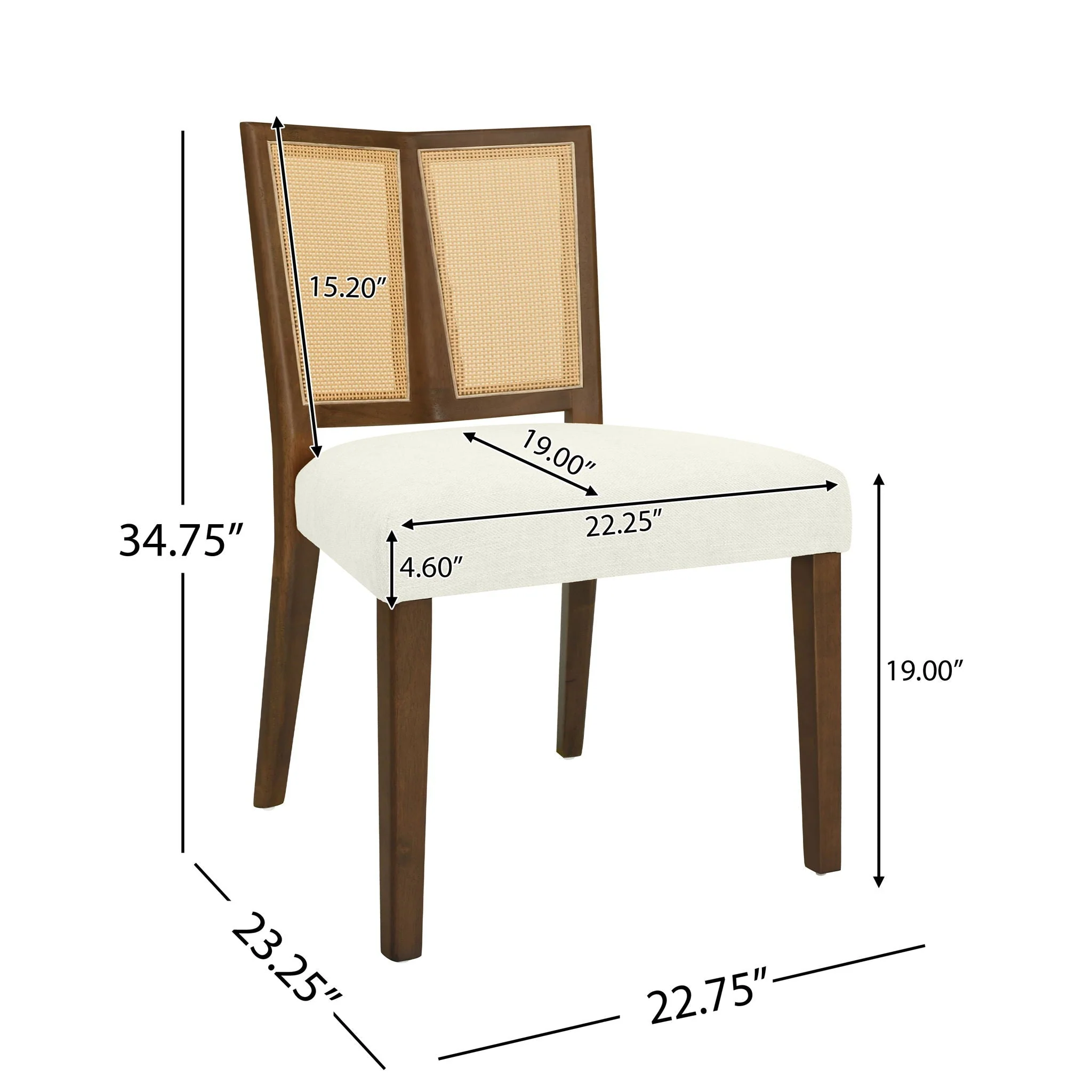 Mid Century Rattan Dining Chair Without Arms Set - Image 9