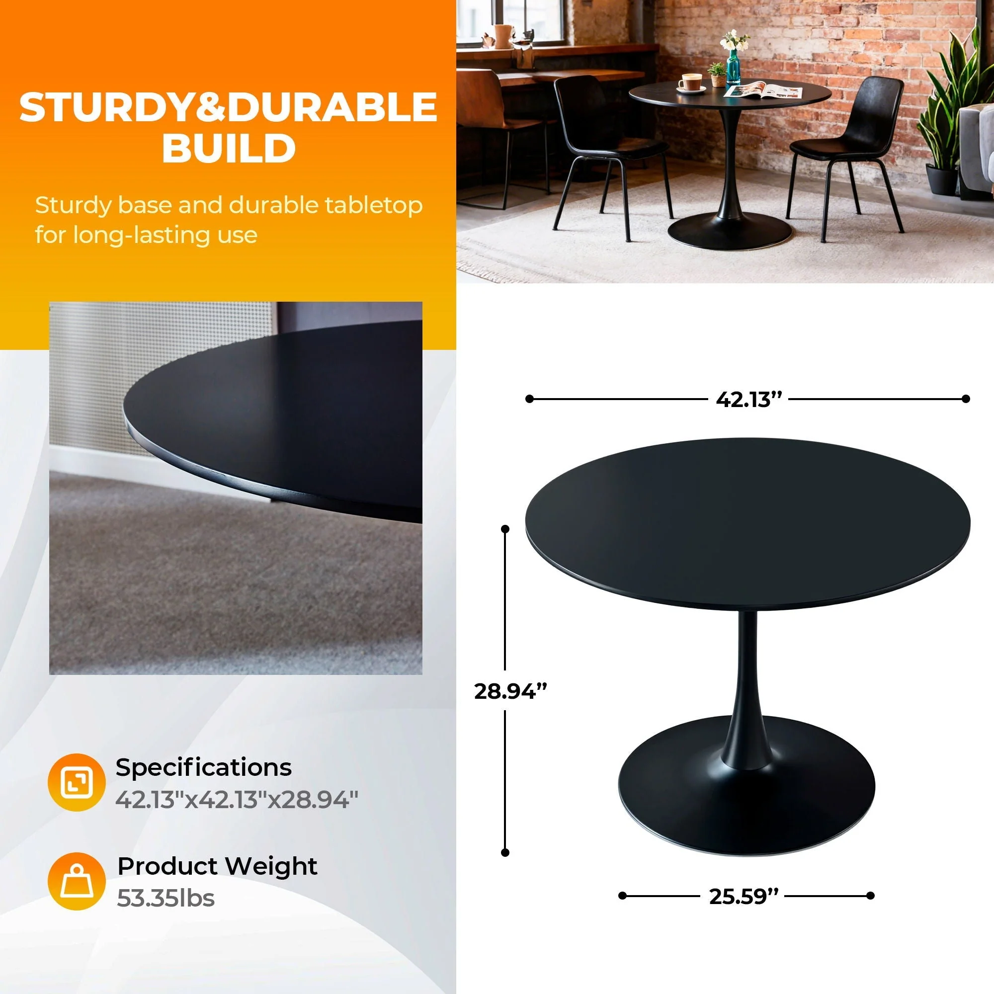 Mid-Century Tulip Dining Table With Round Top - Image 5
