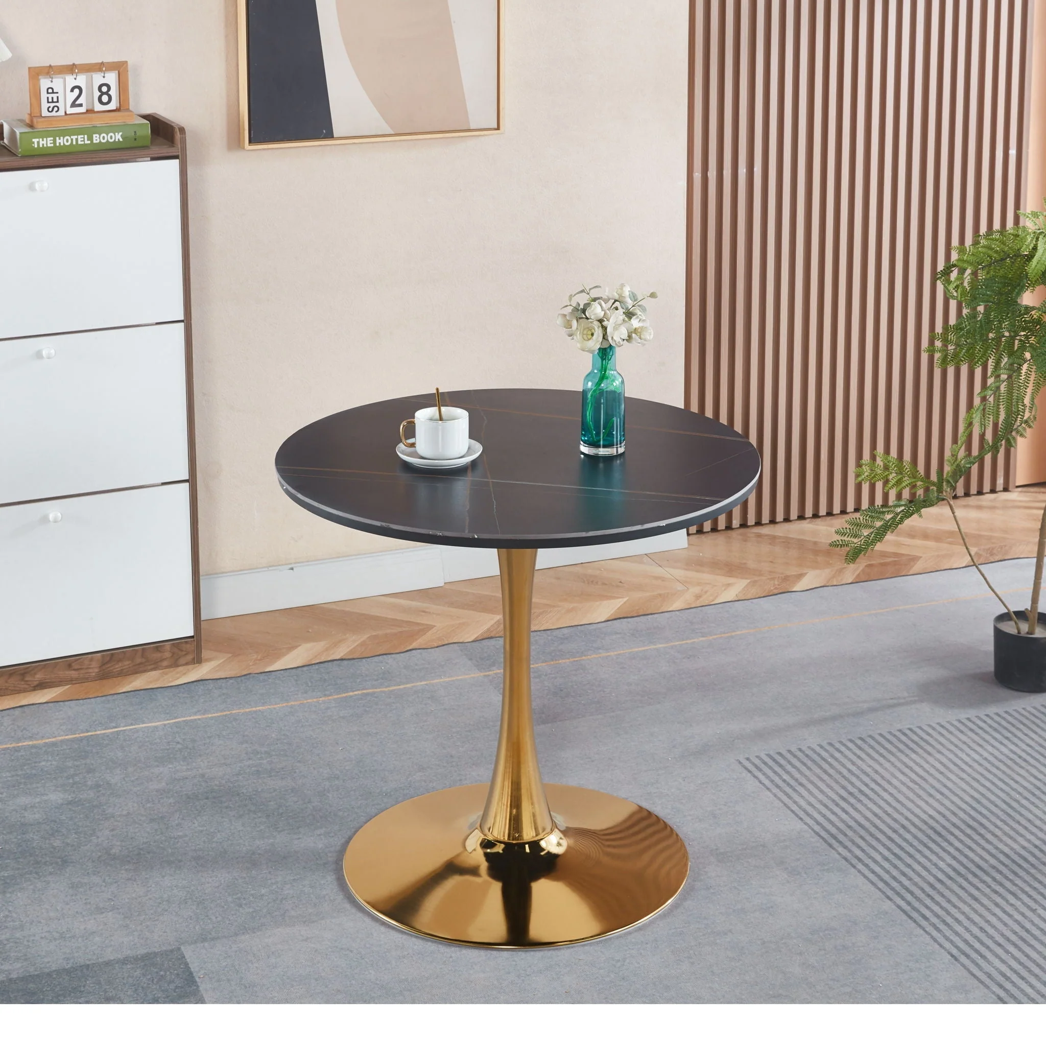 Mid-Century Tulip Table With Round Top, Pedestal Base - Image 11