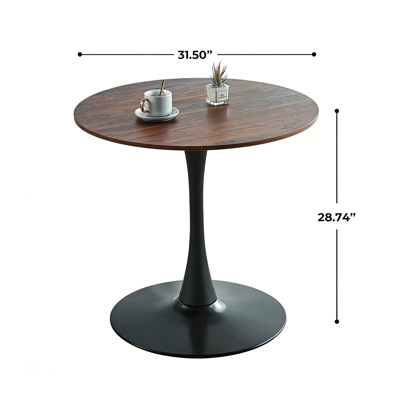 Mid-Century Tulip Table With Round Top, Pedestal Base - Image 12