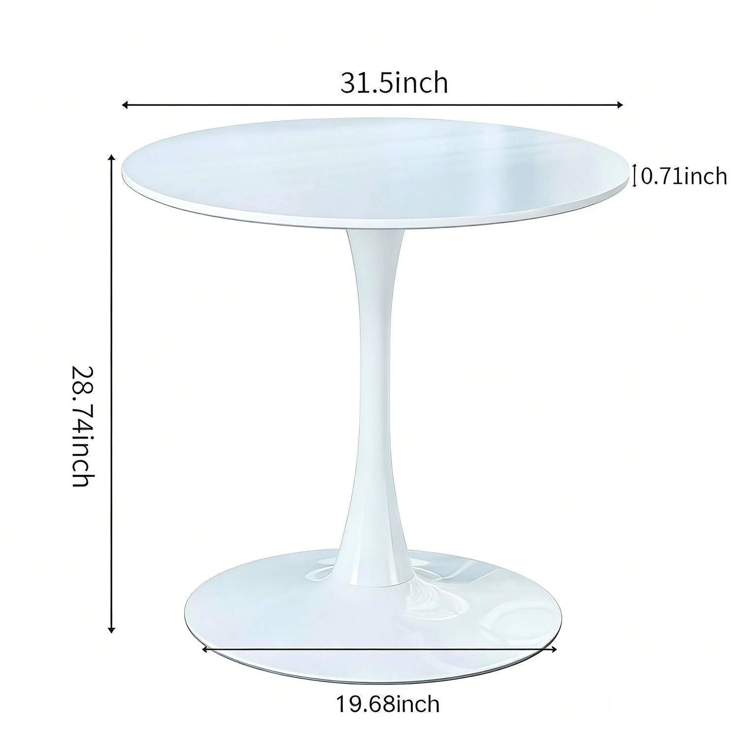 Mid-Century Tulip Table With Round Top, Pedestal Base - Image 13