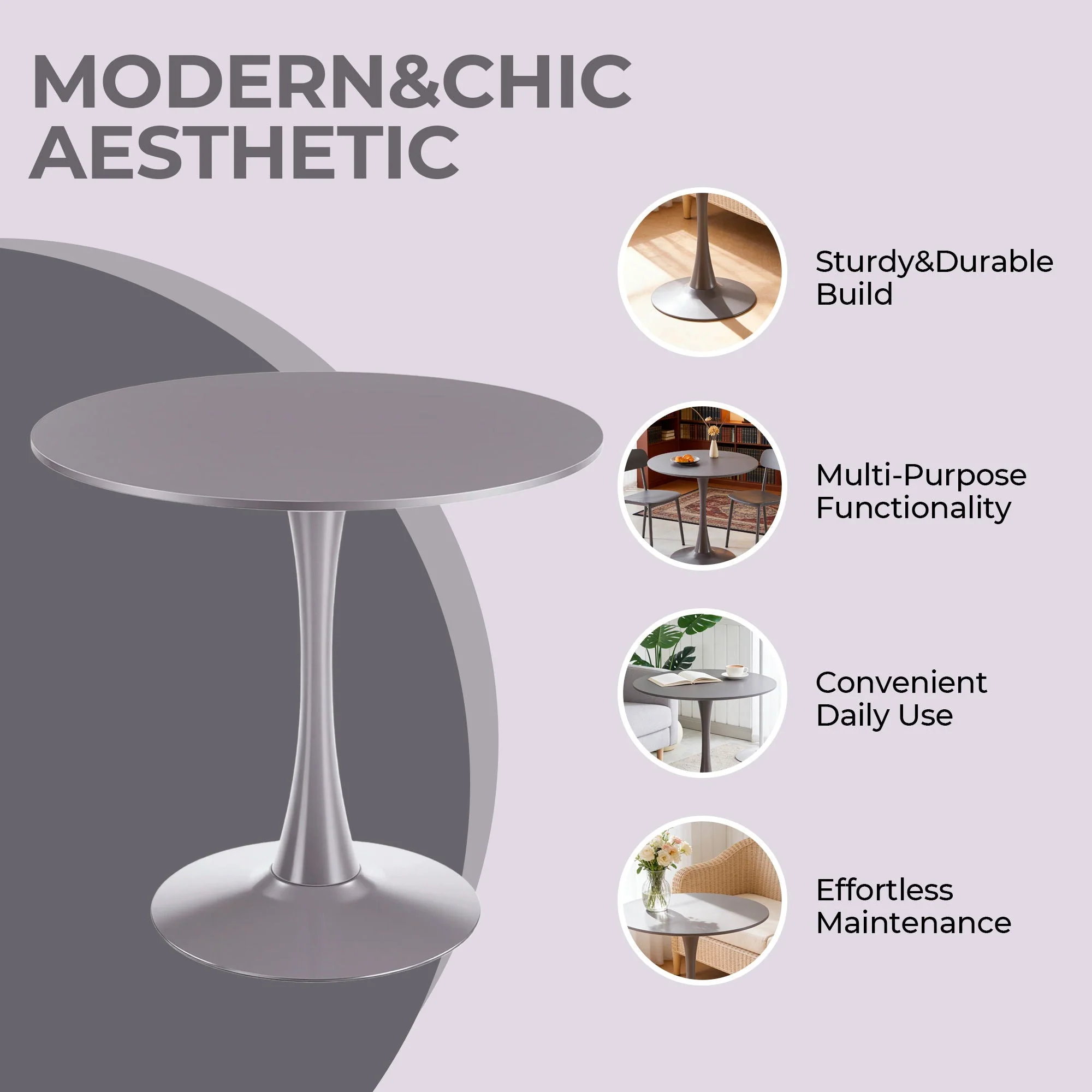 Mid-Century Tulip Table With Round Top, Pedestal Base - Image 17