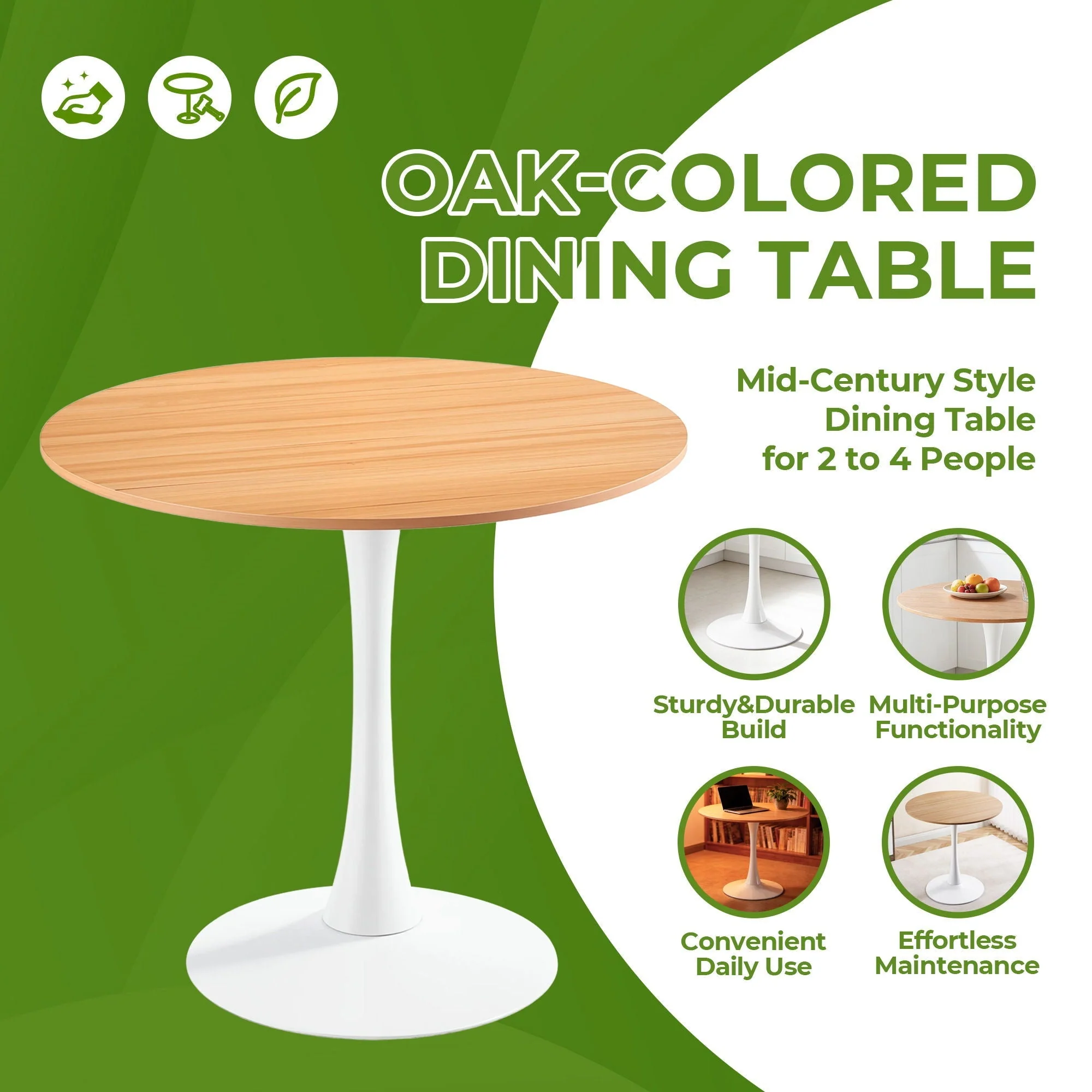 Mid-Century Tulip Table With Round Top, Pedestal Base - Image 6