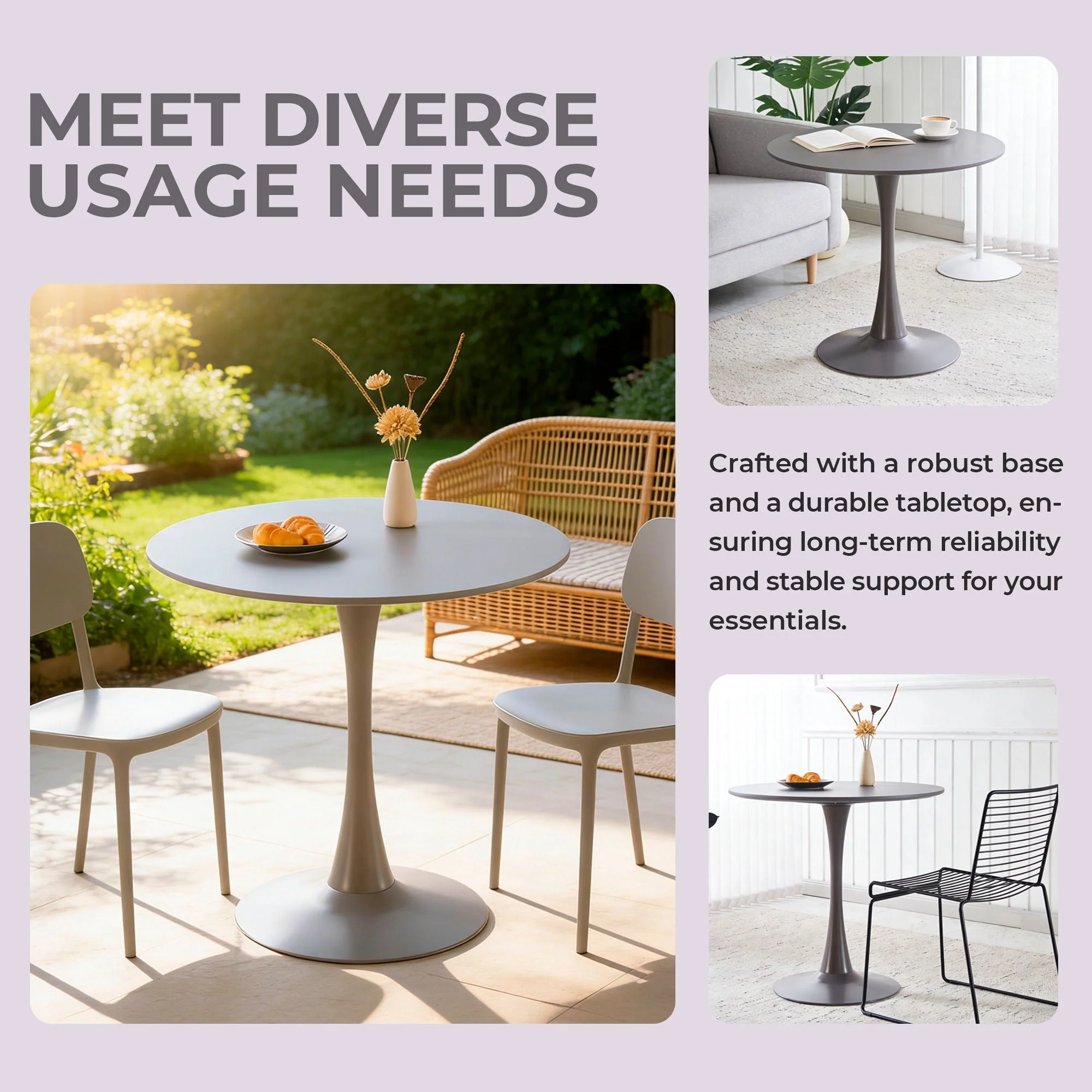 Mid-Century Tulip Table With Round Top, Pedestal Base - Image 7