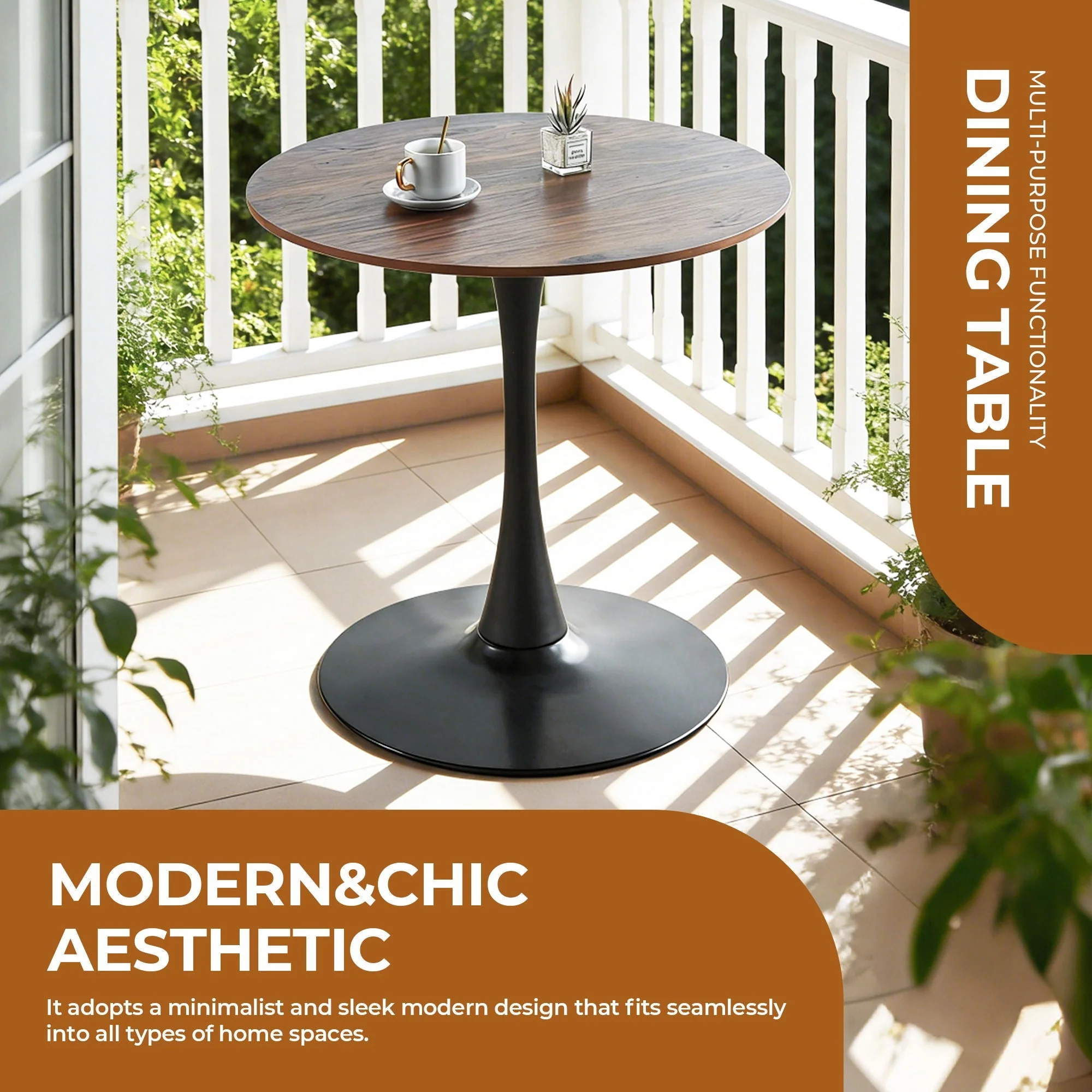 Mid-Century Tulip Table With Round Top, Pedestal Base - Image 9