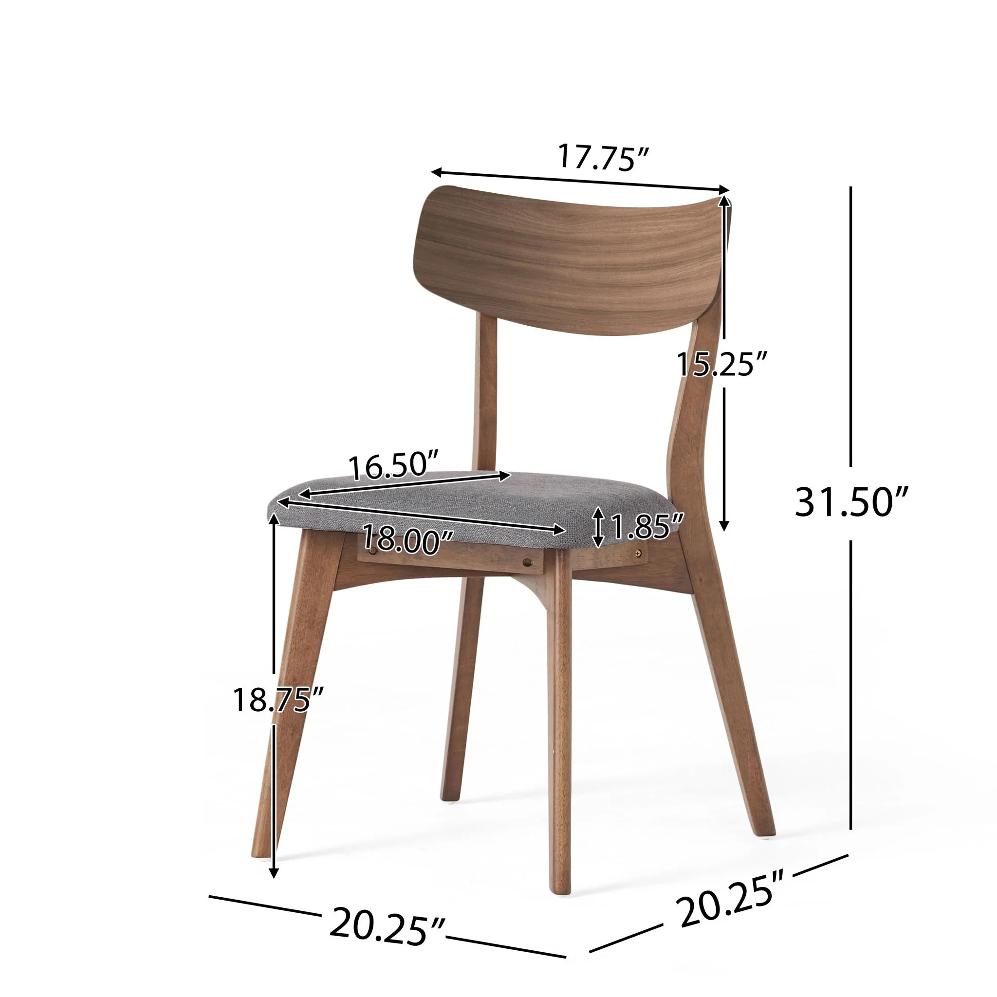 Mid Century Upholstered Dining Chairs (Set of 2) - Image 4