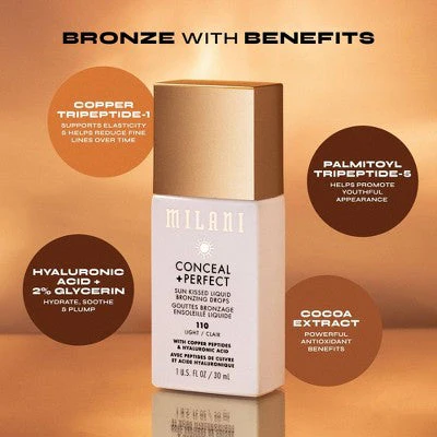 Milani Conceal + Perfect Sun Kiss Bronzing Drops Light 1 fl oz - New - Image 7
