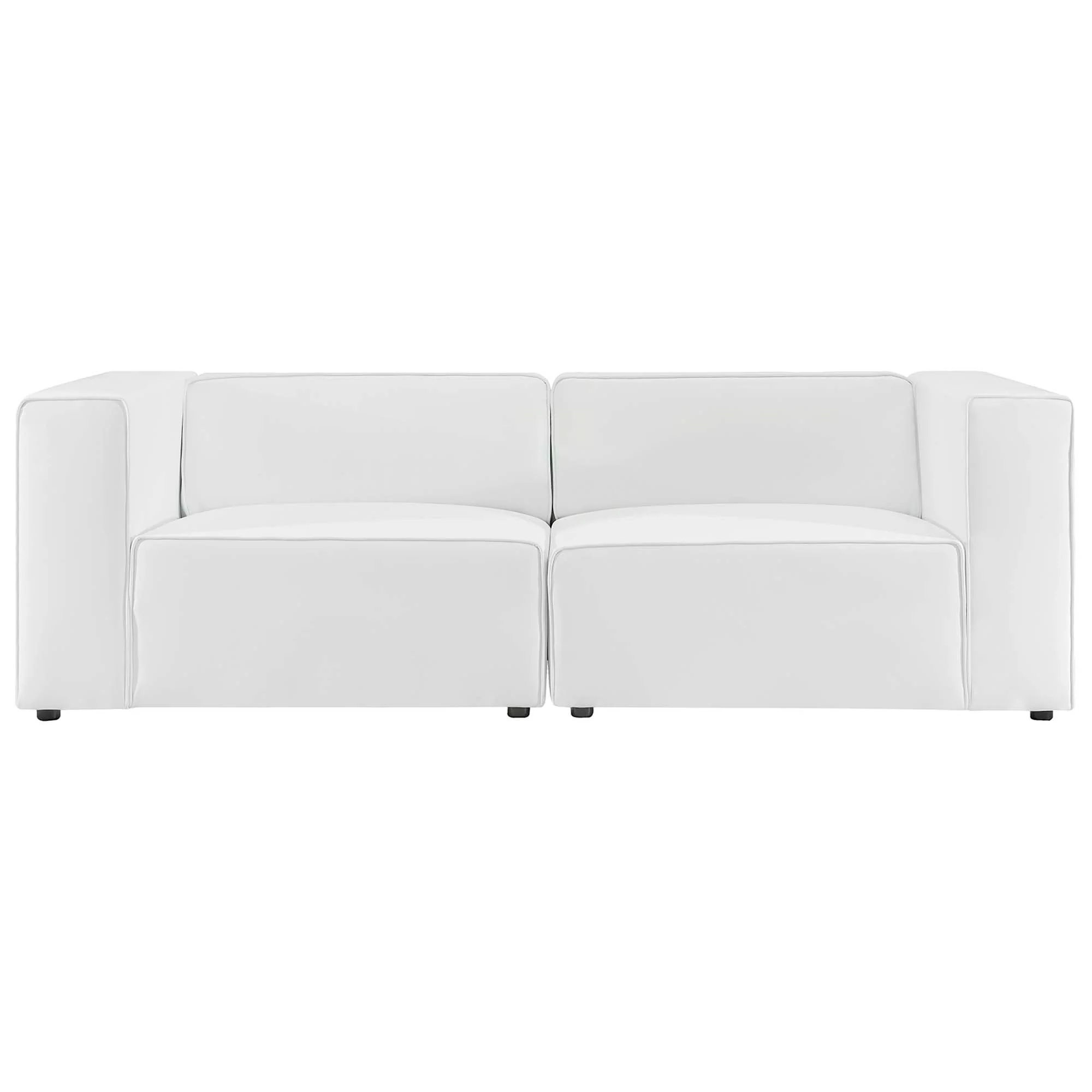 Mingle 2-Piece Vegan Leather Sectional Sofa Loveseat by Modway - Image 2