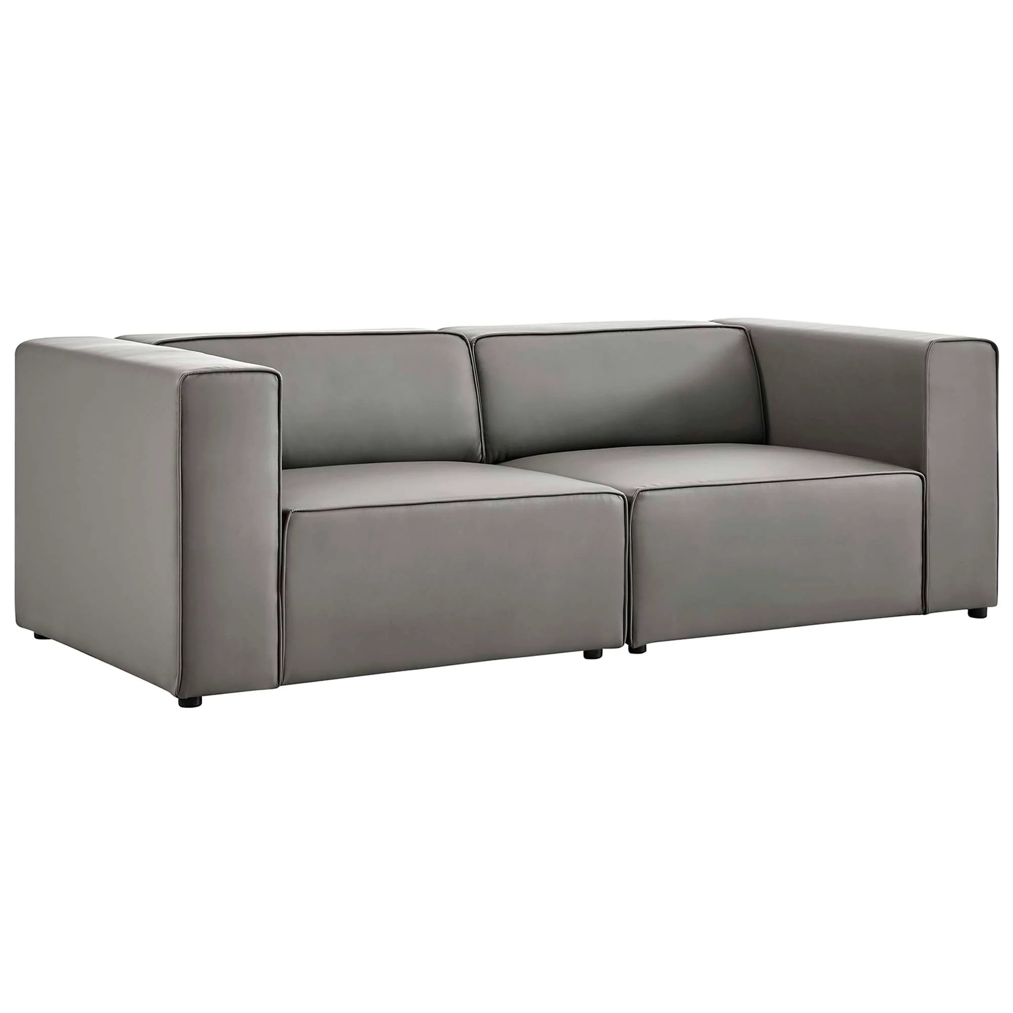 Mingle 2-Piece Vegan Leather Sectional Sofa Loveseat by Modway - Image 21