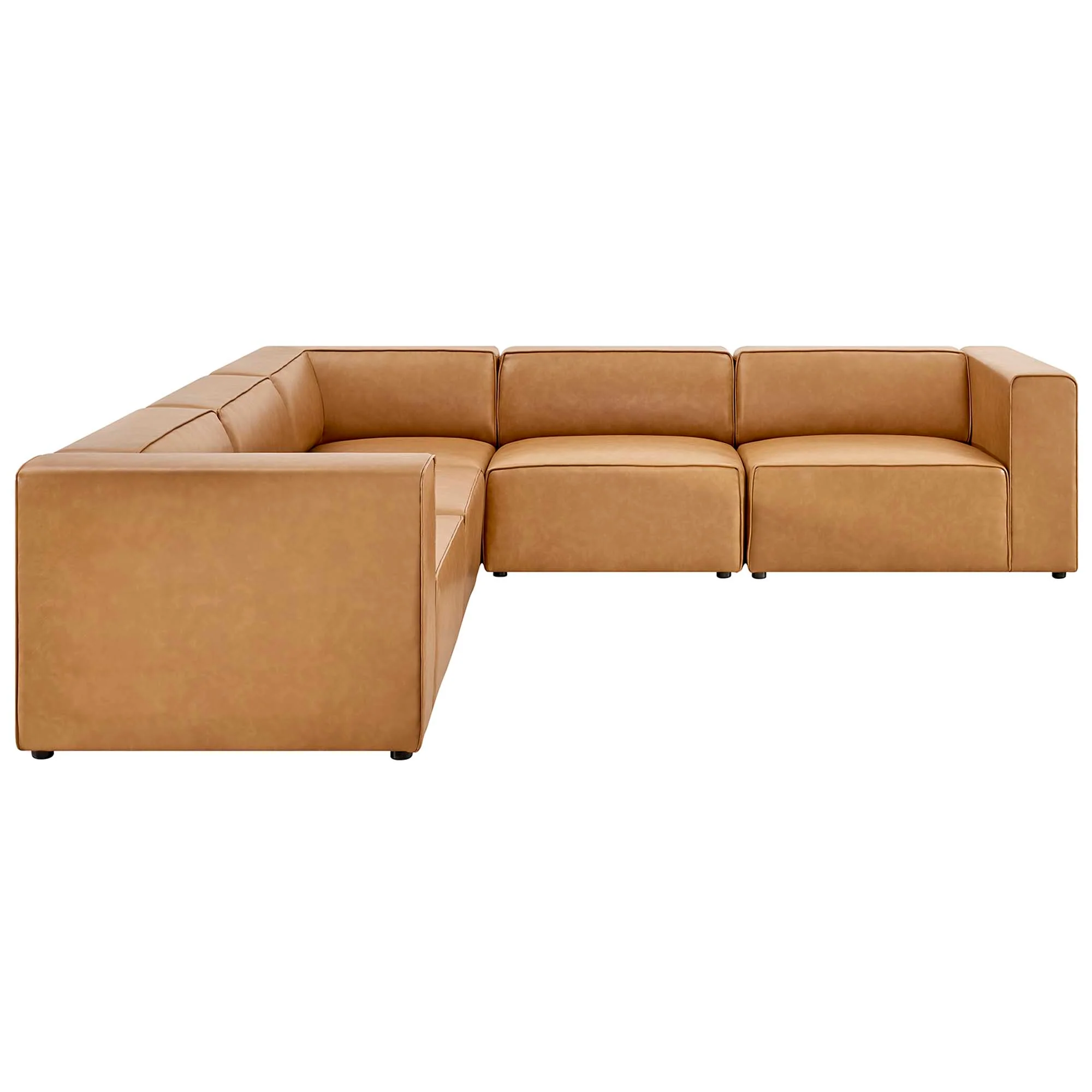 Mingle 5-Piece Vegan Leather Sectional Sofa by Modway - Image 13