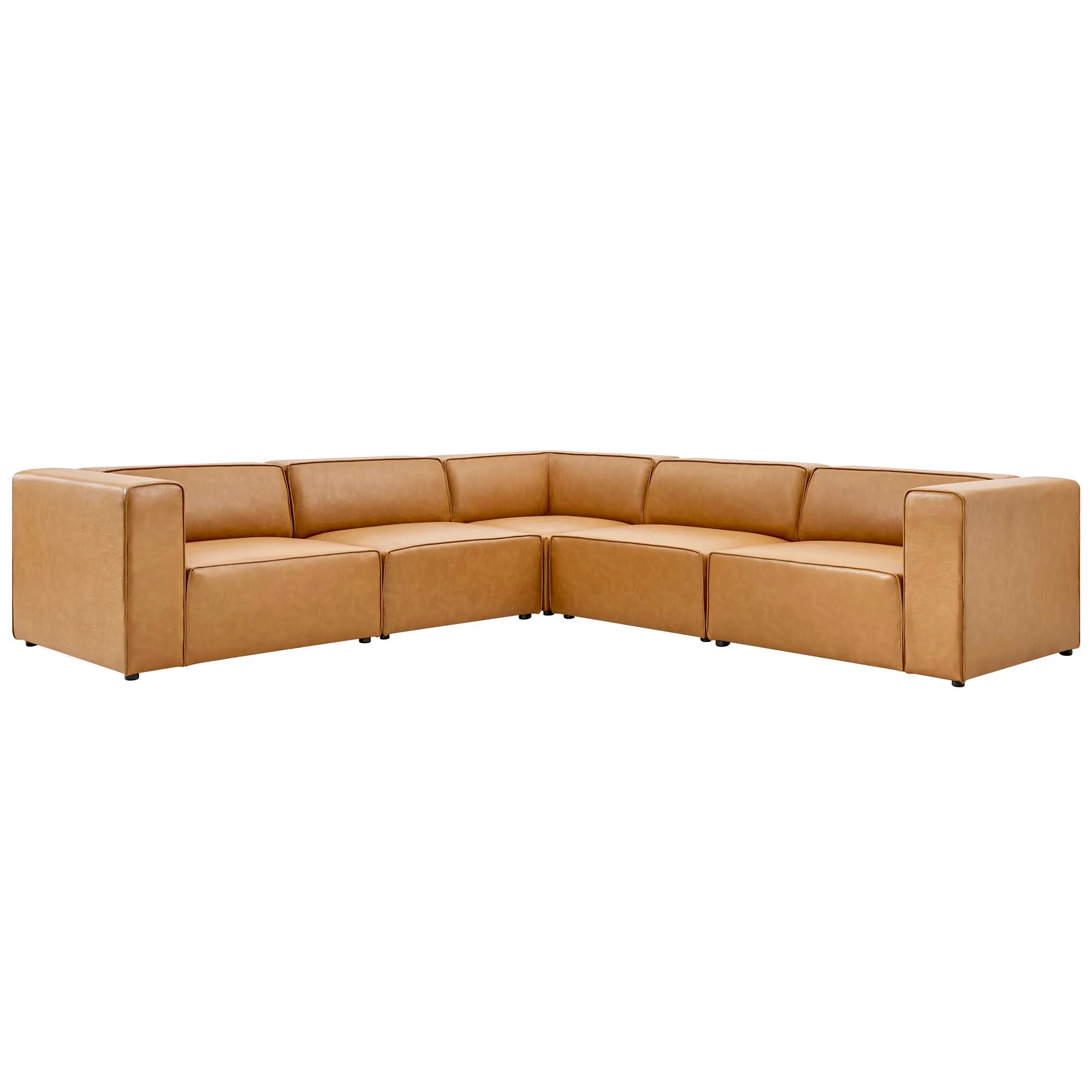 Mingle 5-Piece Vegan Leather Sectional Sofa by Modway - Image 14