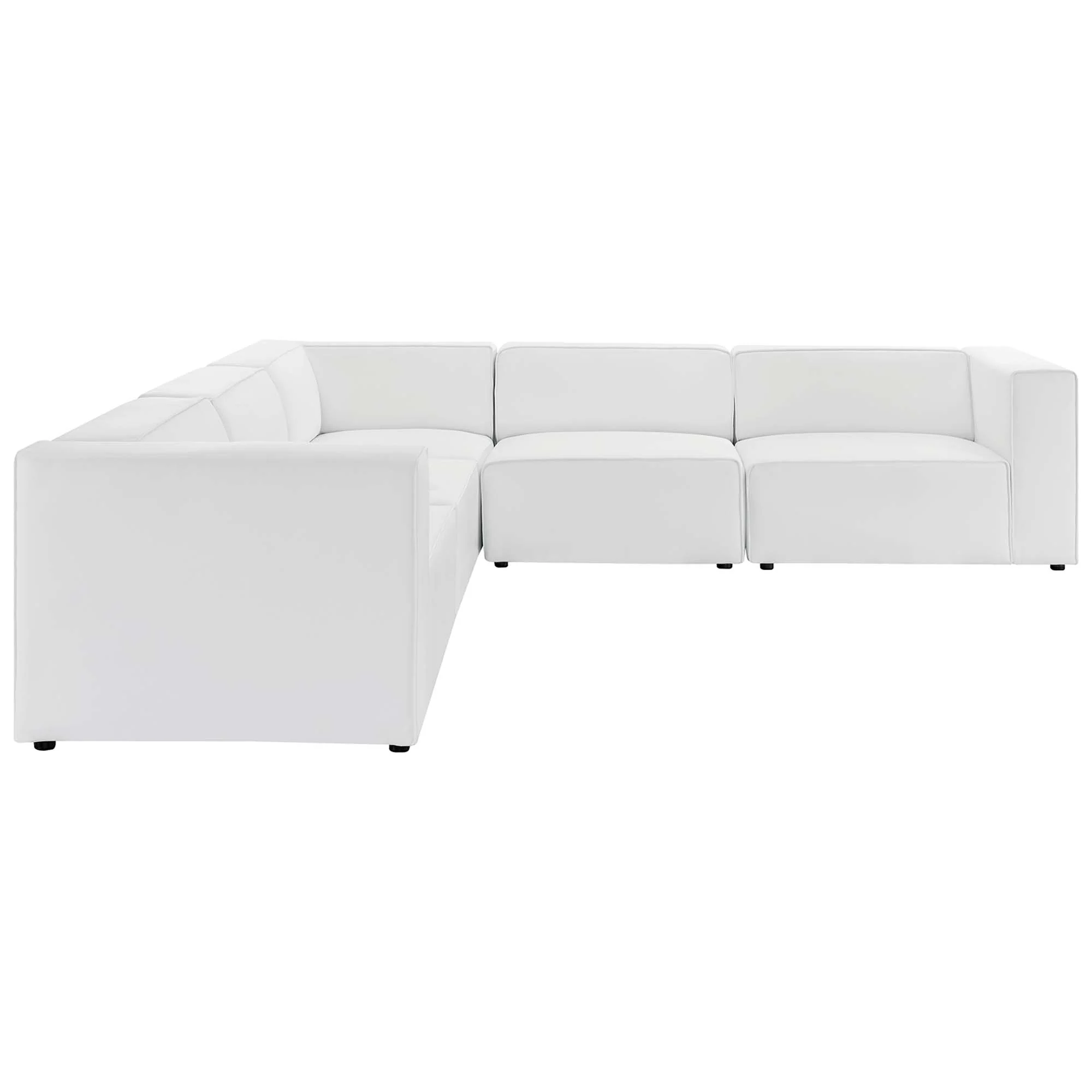 Mingle 5-Piece Vegan Leather Sectional Sofa by Modway - Image 2