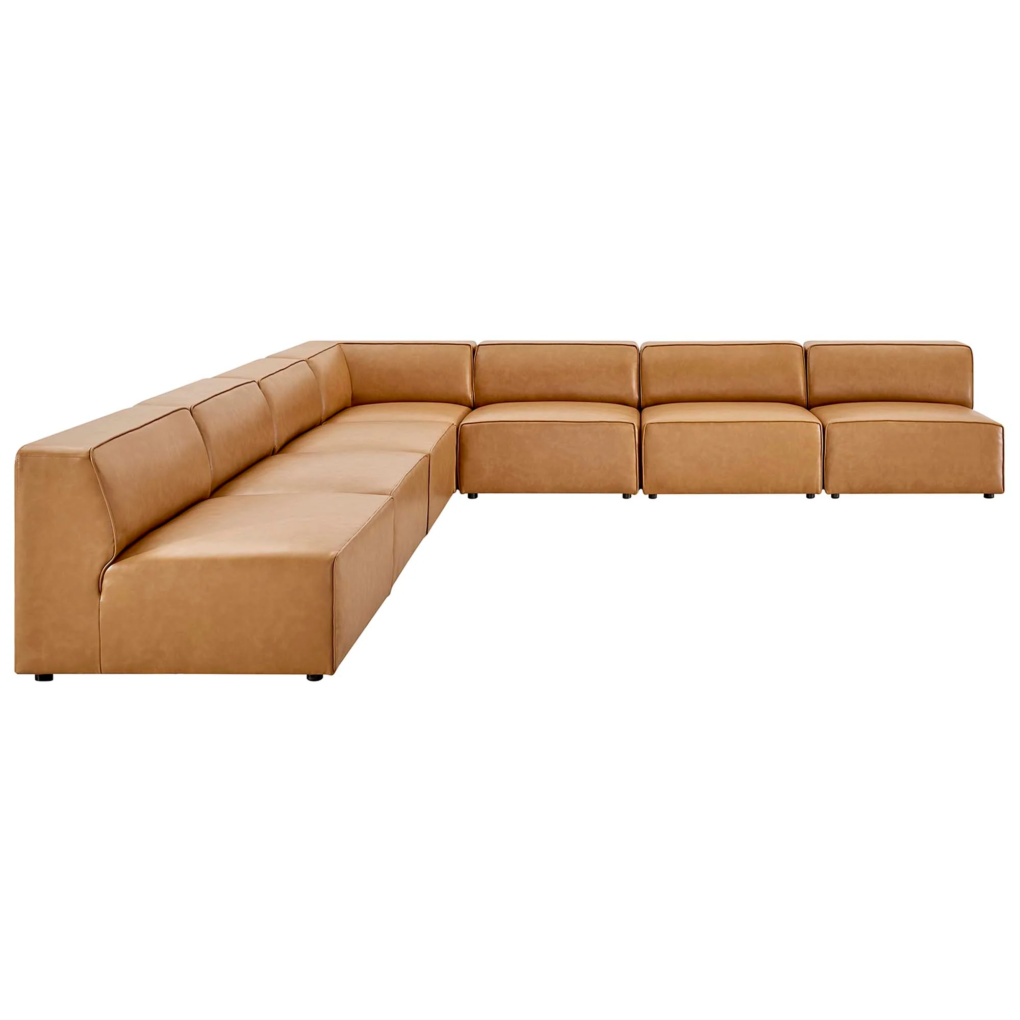 Mingle 7-Piece Vegan Leather Sectional Sofa by Modway - Image 13