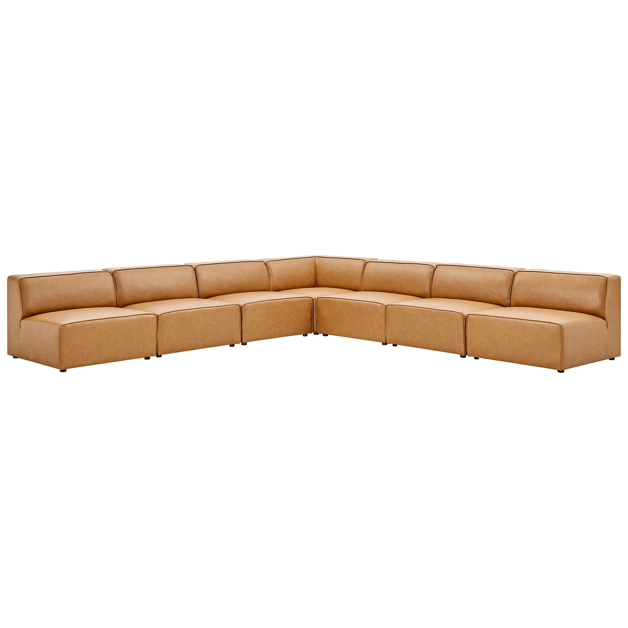 Mingle 7-Piece Vegan Leather Sectional Sofa by Modway - Image 14