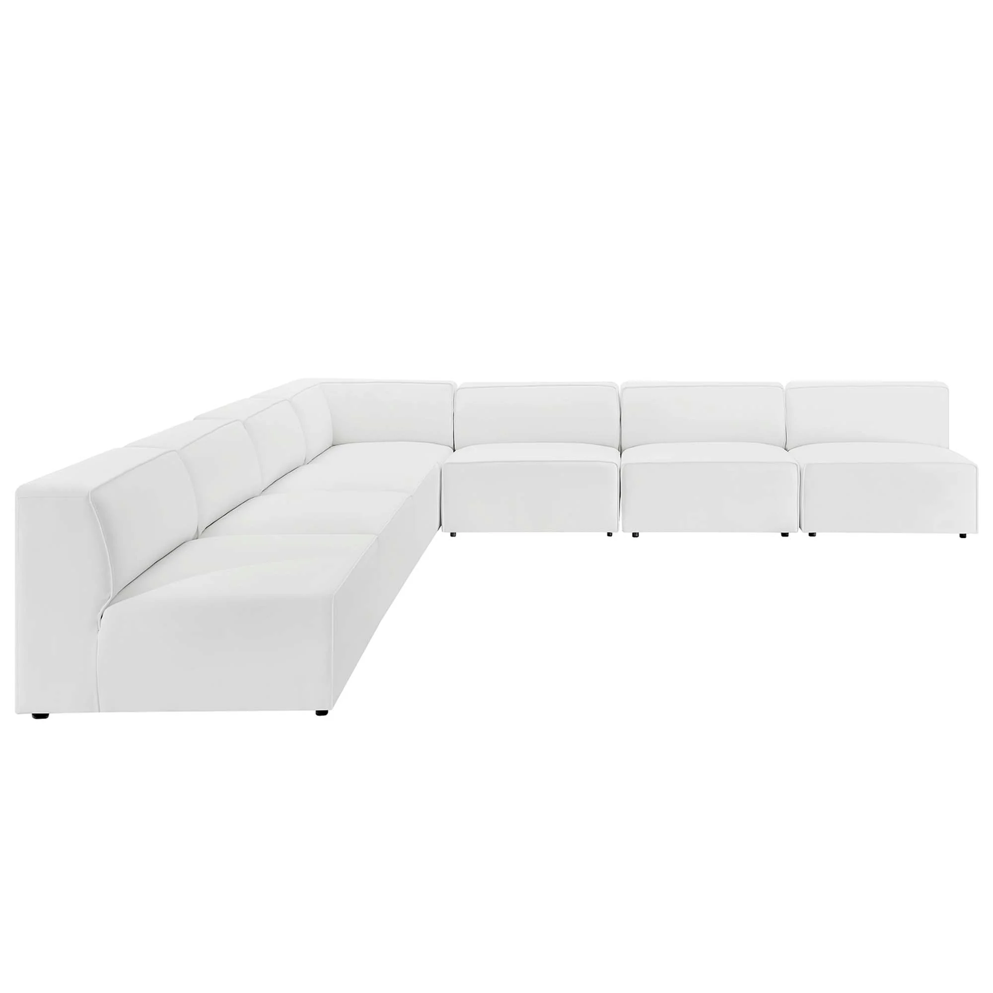 Mingle 7-Piece Vegan Leather Sectional Sofa by Modway - Image 2