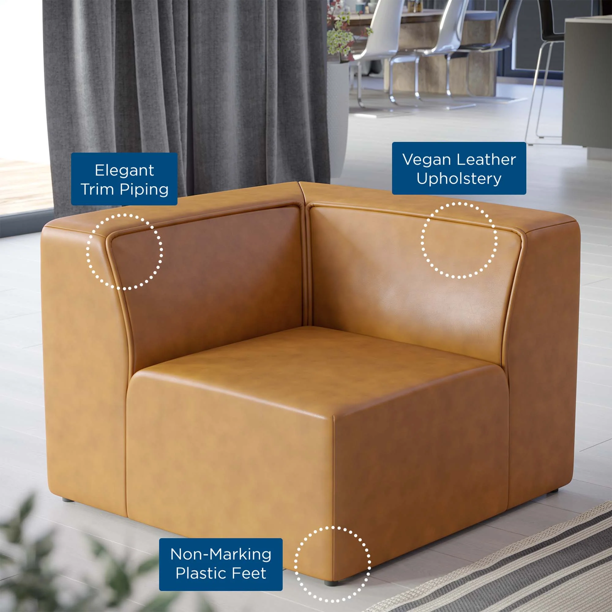 Mingle Vegan Leather Corner Chair by Modway - Image 8