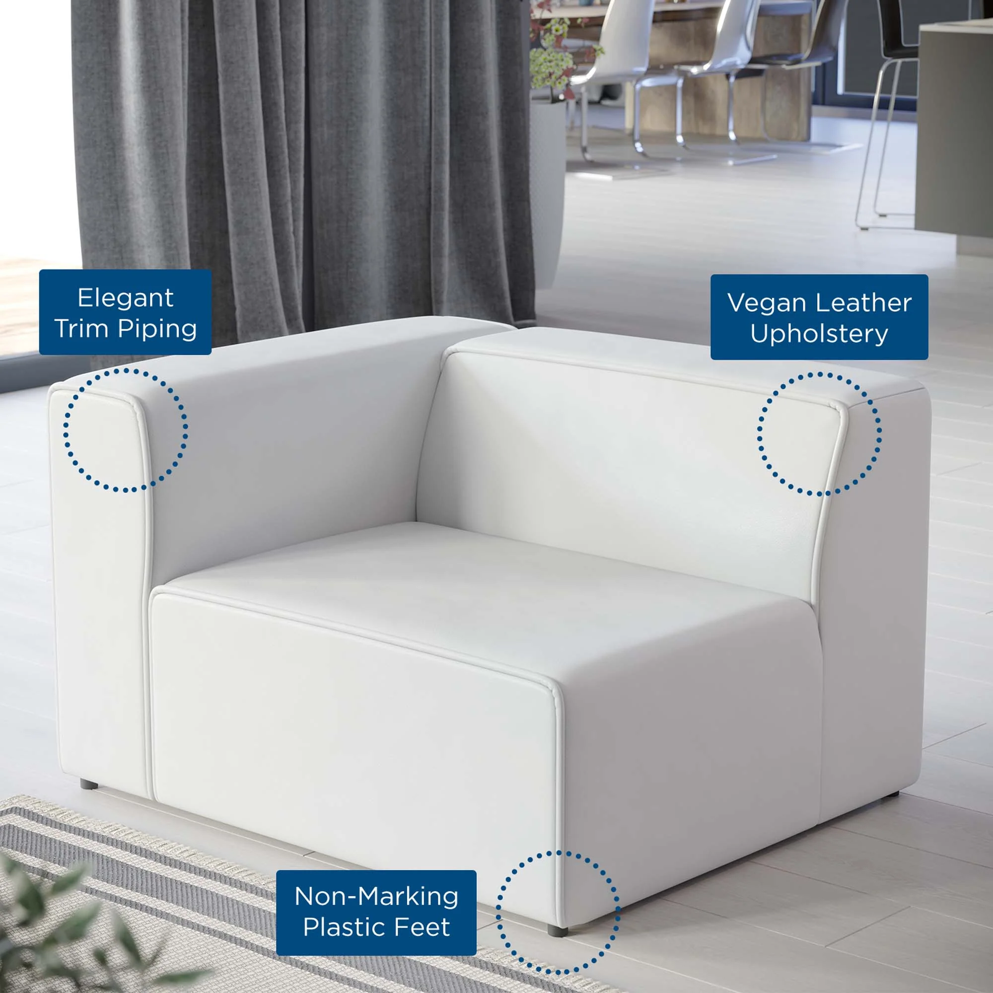 Mingle Vegan Leather Left-Arm Chair by Modway - Image 7