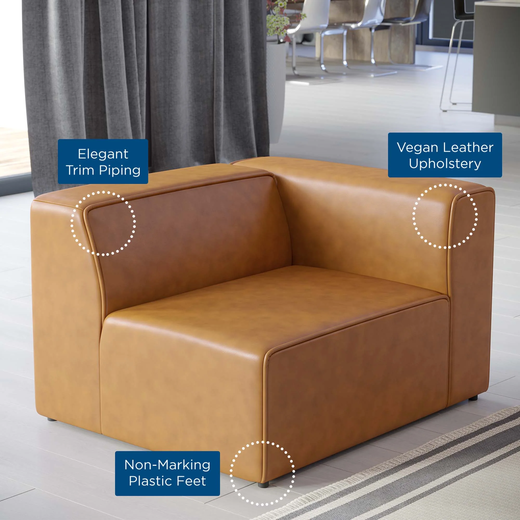 Mingle Vegan Leather Right-Arm Chair by Modway - Image 10