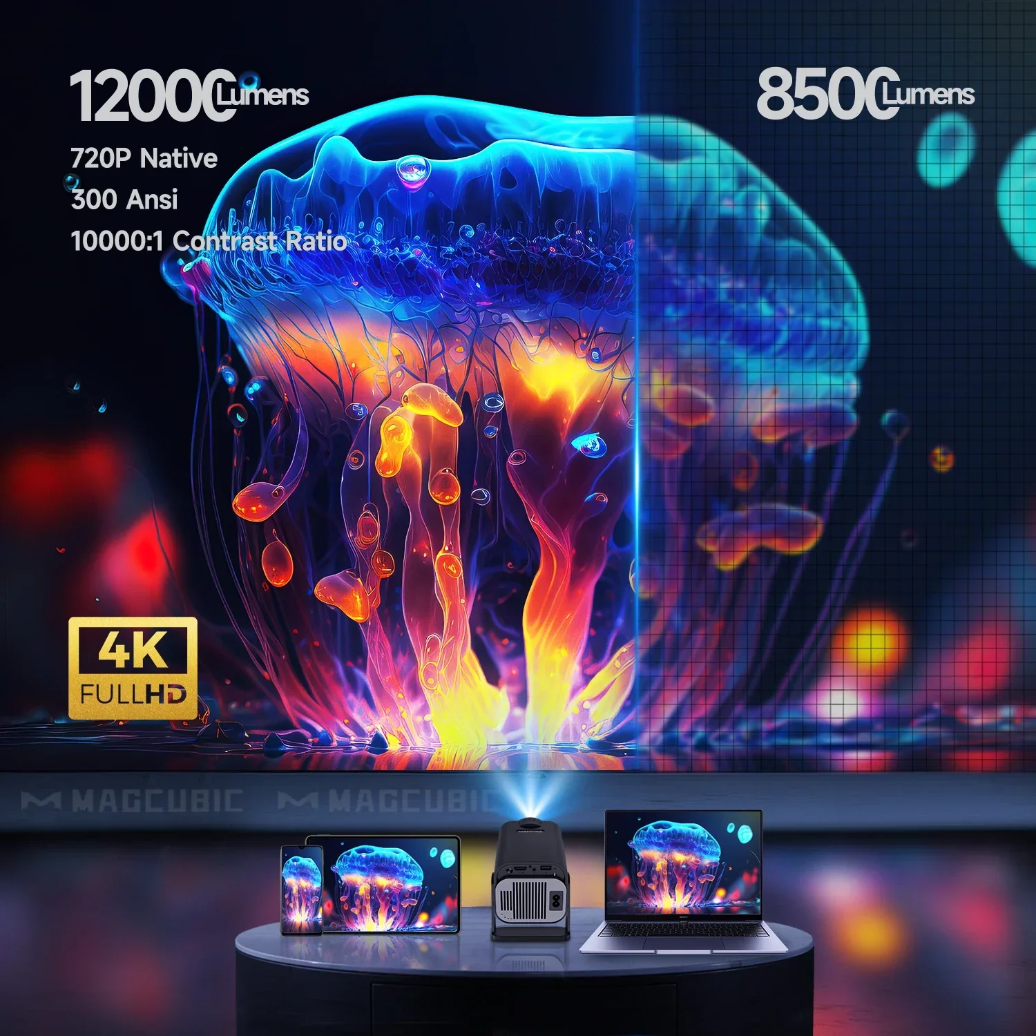 Mini 720P Android 11 Projector 4K Portable WiFi6 BT5.0 Outdoor Cinema Lamp - Image 3