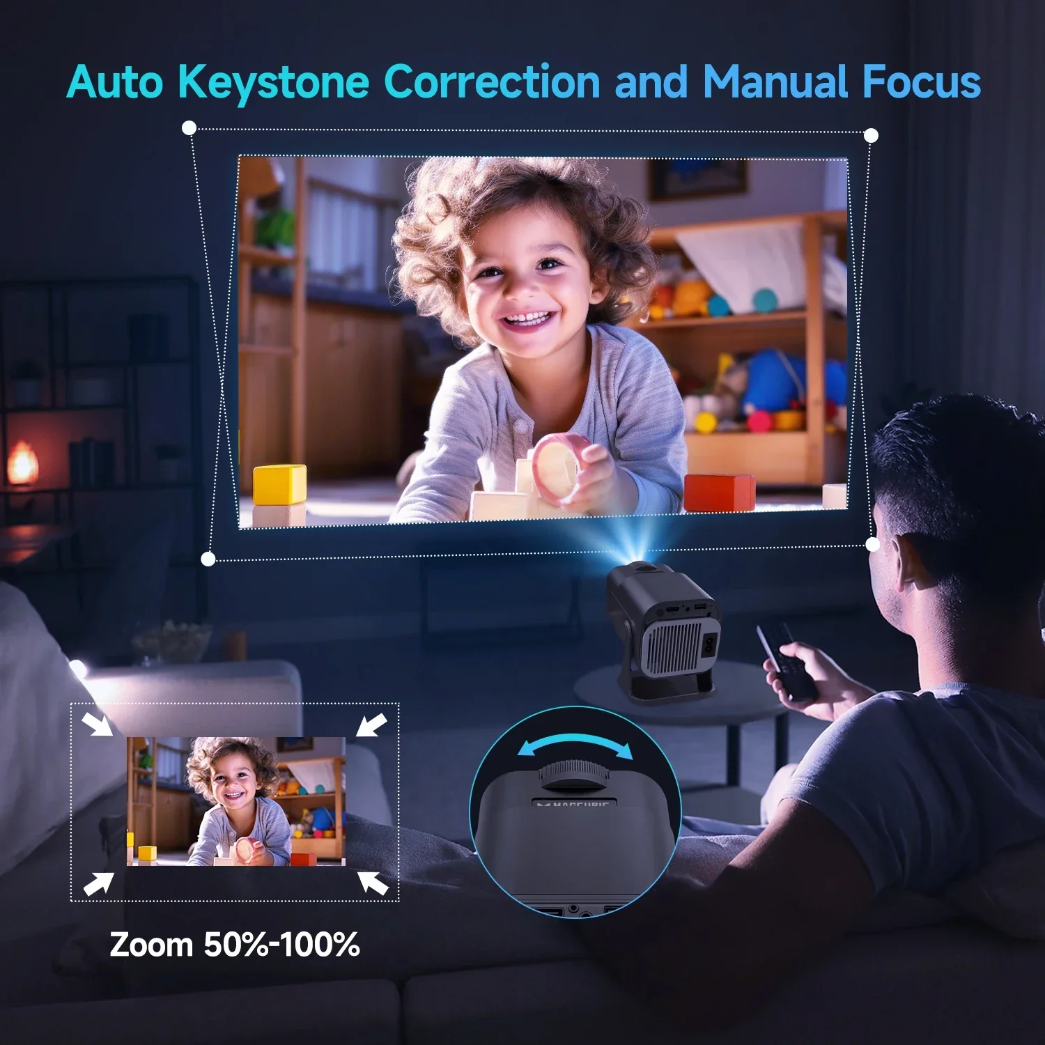 Mini 720P Android 11 Projector 4K Portable WiFi6 BT5.0 Outdoor Cinema Lamp - Image 4