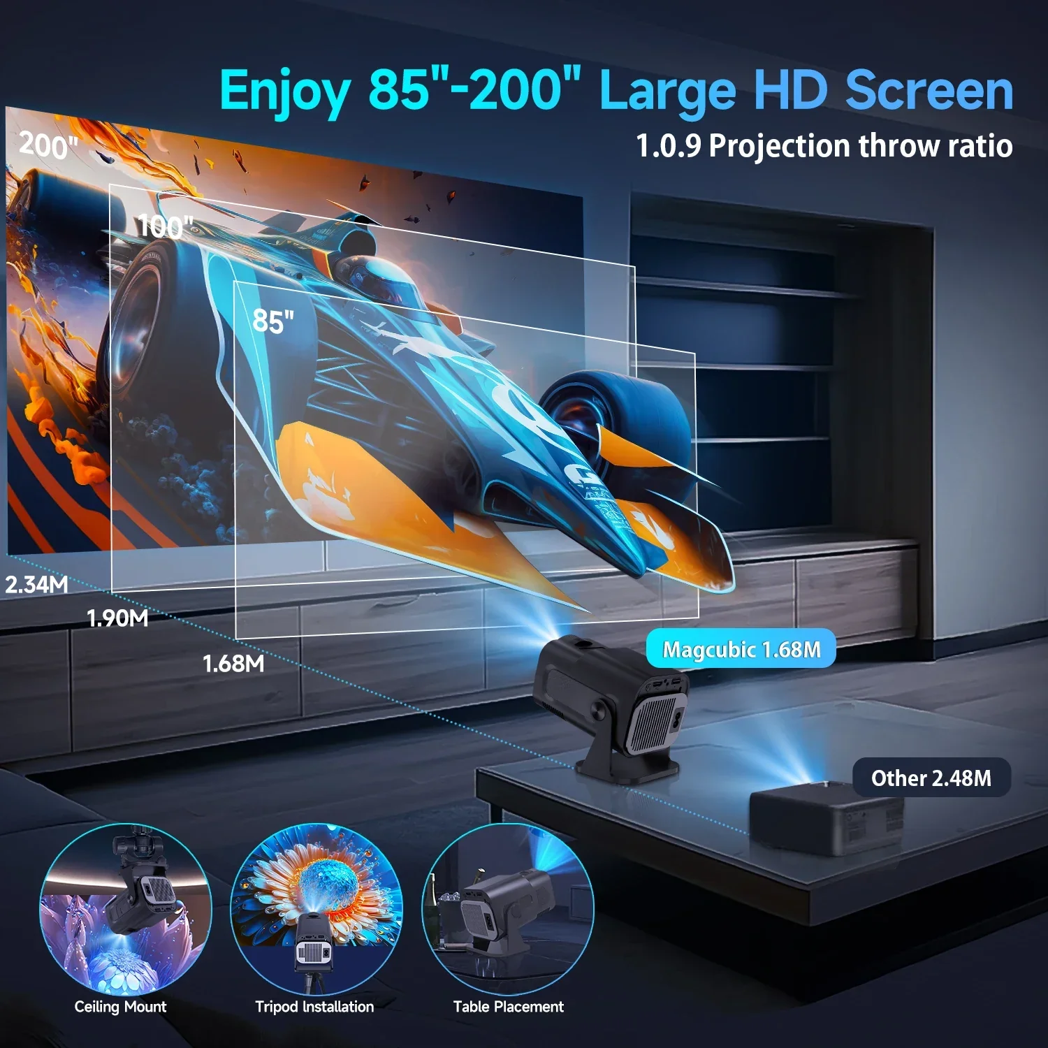 Mini 720P Android 11 Projector 4K Portable WiFi6 BT5.0 Outdoor Cinema Lamp - Image 5