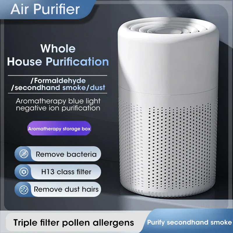 Mini Desktop Air Purifier with HEPA Filter for Home Office Odor Dust Smoke - Image 3