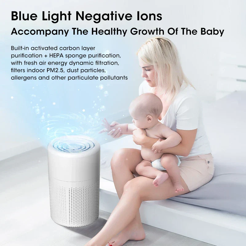 Mini Desktop Air Purifier with HEPA Filter for Home Office Odor Dust Smoke - Image 6
