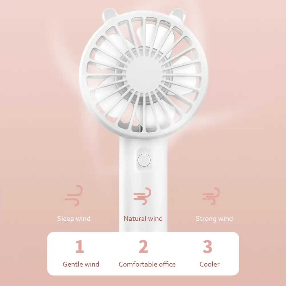 Mini Handheld Fan USB Rechargeable 3-Speed Portable 2-Pack - Image 7