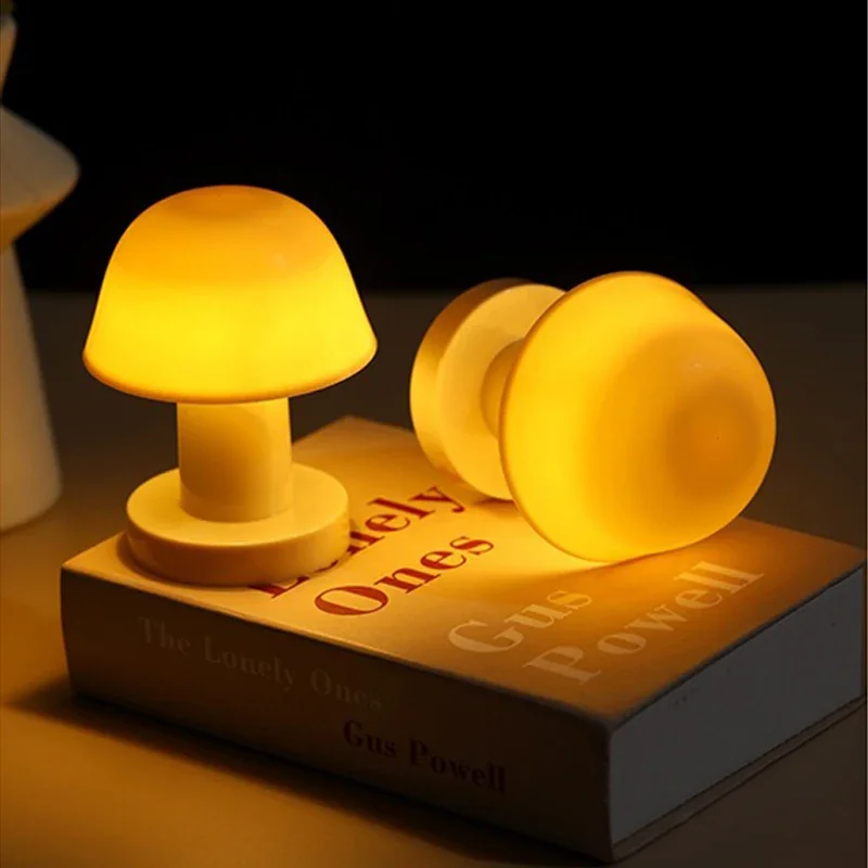 Mini Mushroom LED Night Light Battery Powered Portable Desk Lamp Home Decor - Image 2