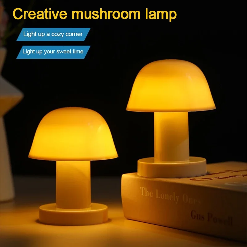 Mini Mushroom LED Night Light Battery Powered Portable Desk Lamp Home Decor - Image 3
