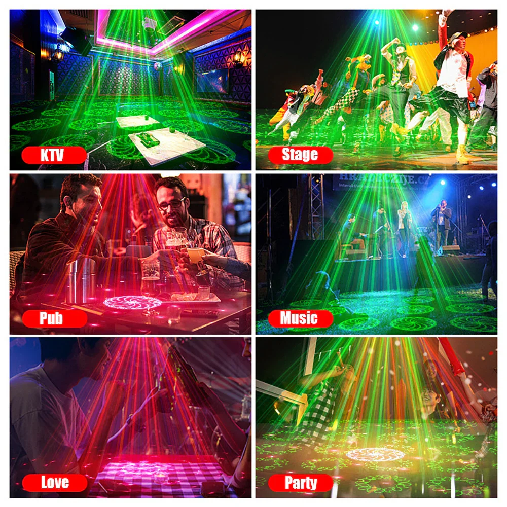 Mini RGB Laser DJ Disco Party Light USB Stage Projector with Remote KTV Bar Wedding - Image 4