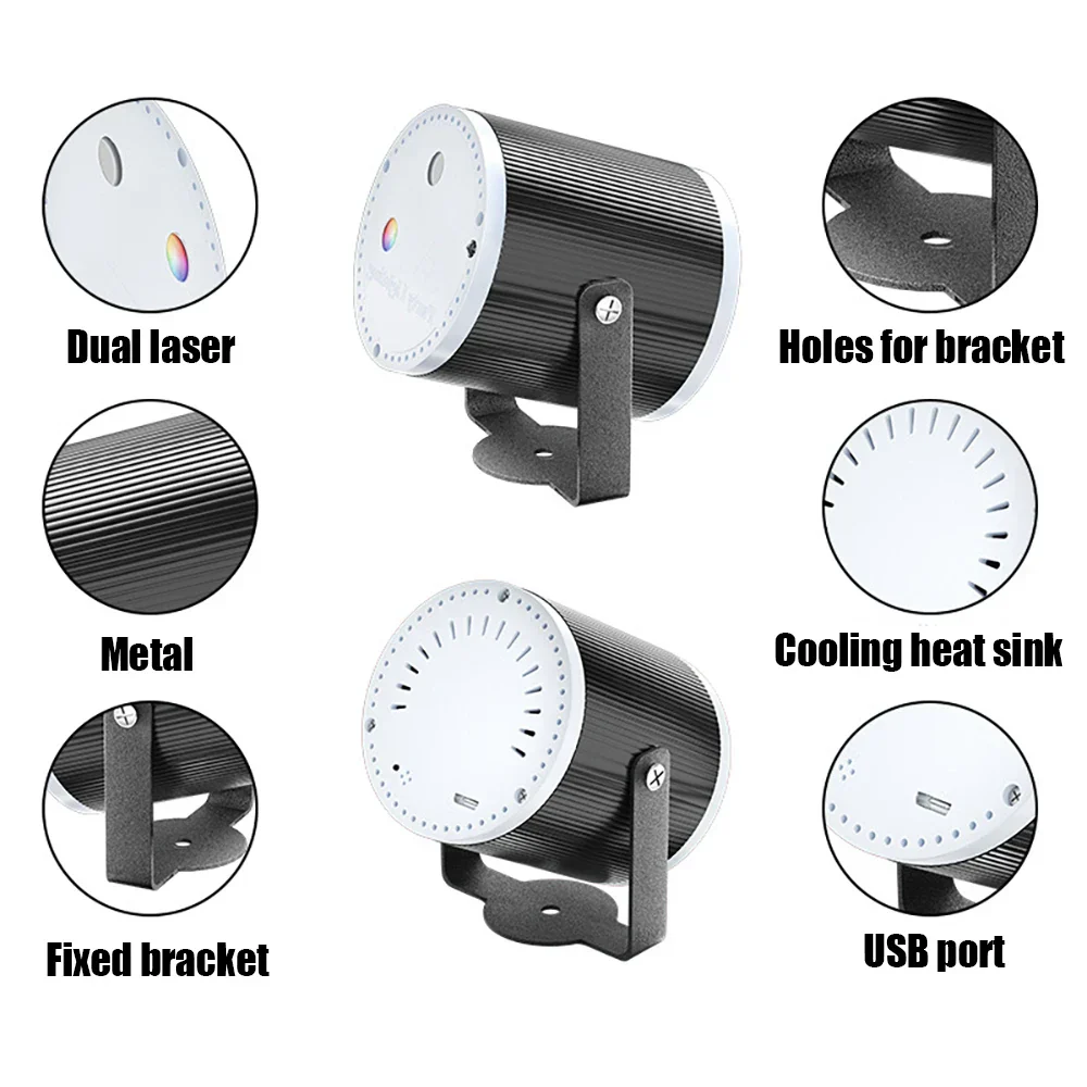 Mini RGB Laser DJ Disco Party Light USB Stage Projector with Remote KTV Bar Wedding - Image 6