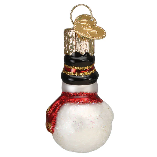 Mini Snowman Ornament Hand-Painted & Glittered - Image 3