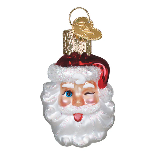 Mini Winking Santa Ornament 2 x 1.25 x 1 Inch - Image 2