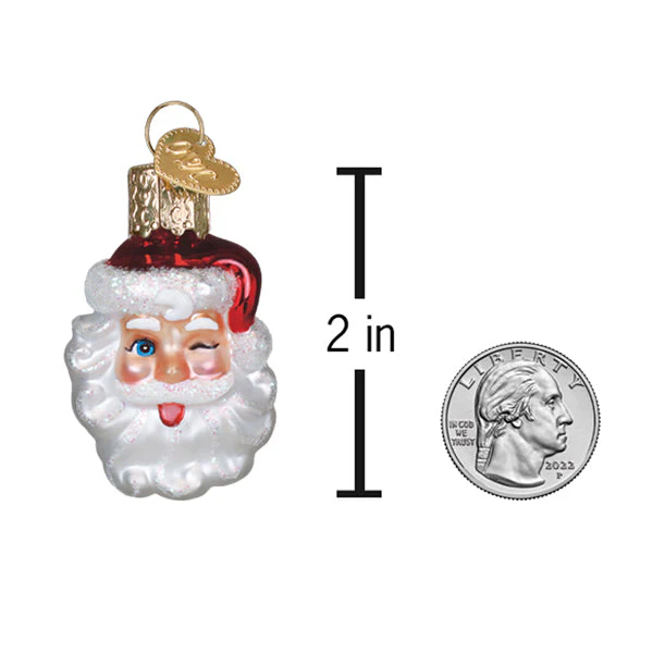 Mini Winking Santa Ornament 2 x 1.25 x 1 Inch - Image 5