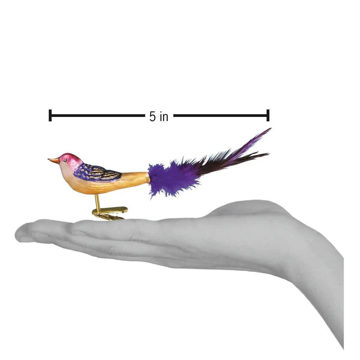 Miniature Lovebird Glass Christmas Ornament - Image 3