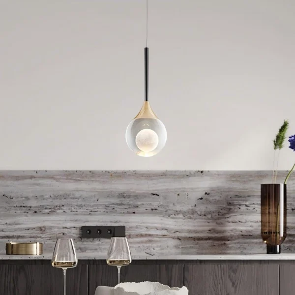 Minimalist Clear Glass Pendant Light Hanging Ceiling Fixture - Image 10