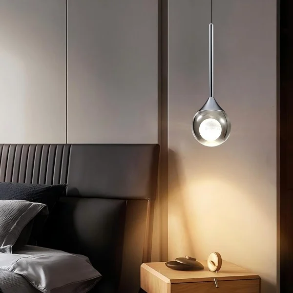 Minimalist Clear Glass Pendant Light Hanging Ceiling Fixture - Image 11