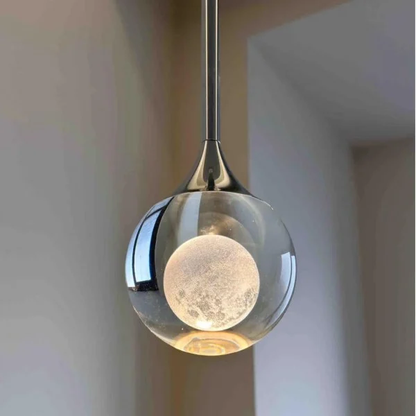 Minimalist Clear Glass Pendant Light Hanging Ceiling Fixture - Image 12
